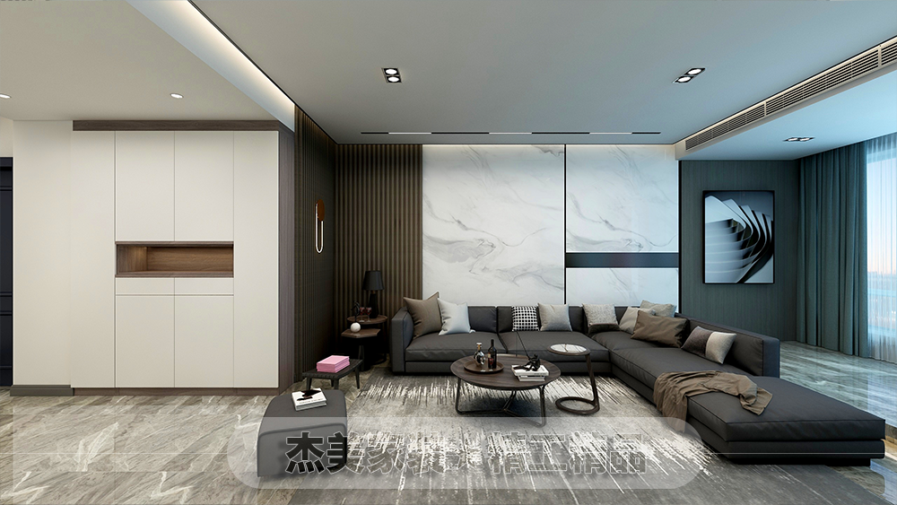 160m2現(xiàn)代簡約魯能拂海園大連家裝案例|開發(fā)區(qū)